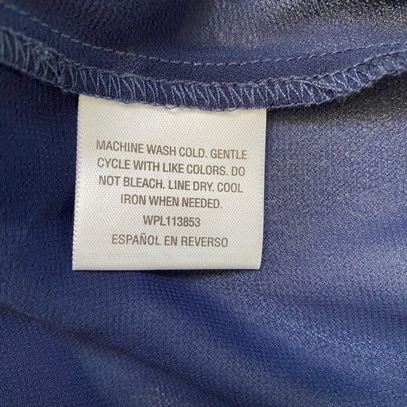 NWT BAR lll CrossOver Open Back Draped Navy Top - Picture 6 of 8